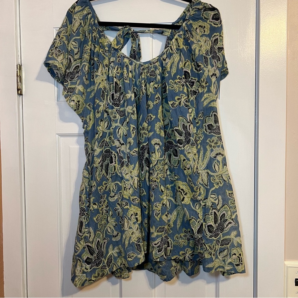 #68 FREE PEOPLE KAUAI GETAWAY PRINTED TUNIC TOP $118